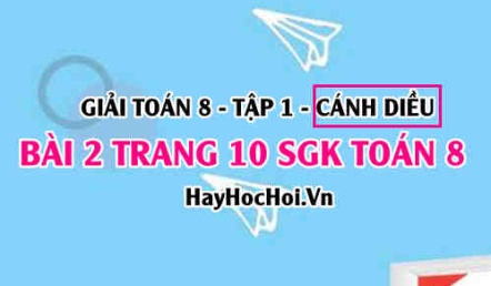 Giải bài 2 trang 10 Toán 8 Tập 1 SGK Cánh Diều